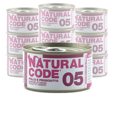 Natural Code Cat Pollo e Prosciutto lattina 85g n.05