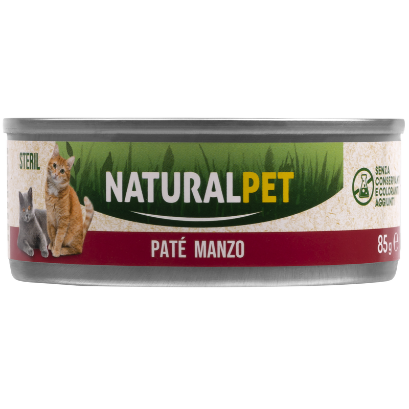 Naturalpet Cat Sterilised Pat&eacute; Manzo 85gr