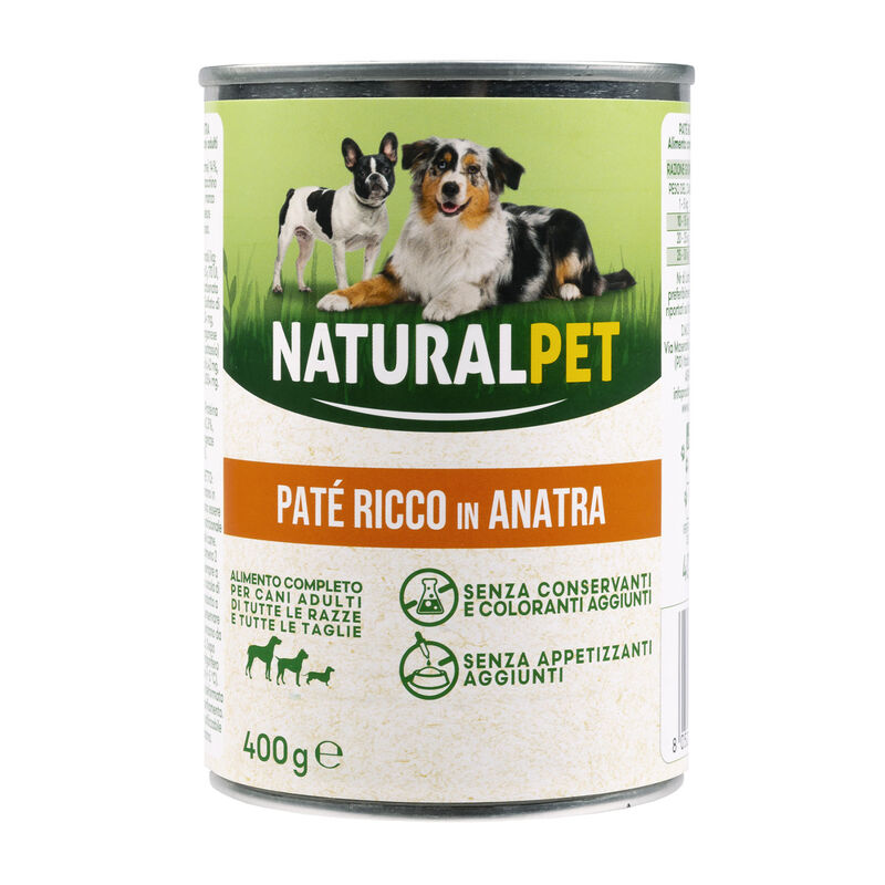 Naturalpet Dog Adult Pat&egrave; ricco in Anatra 400 gr