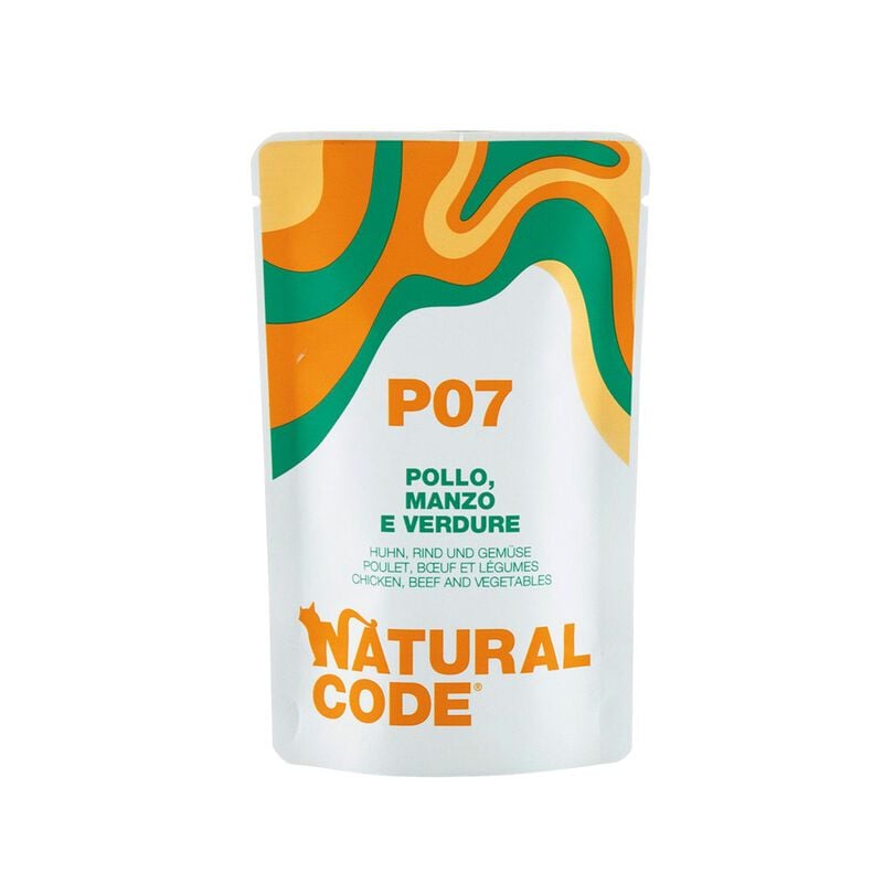 Natural Code Cat P07 Pollo Manzo e Verdure 70 gr