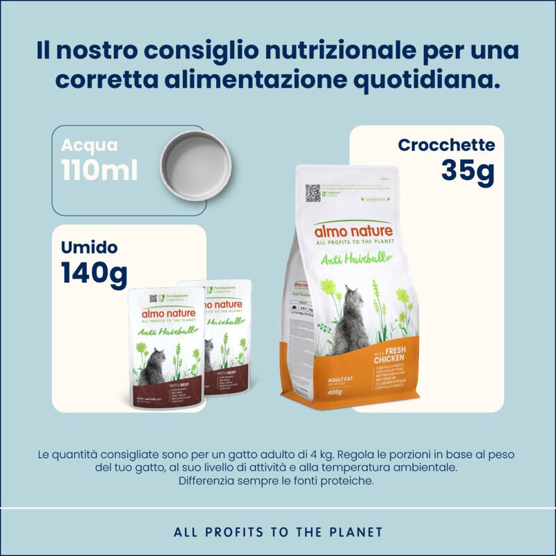 Almo Nature Anti Hairball Cat Adult con Manzo 70 gr