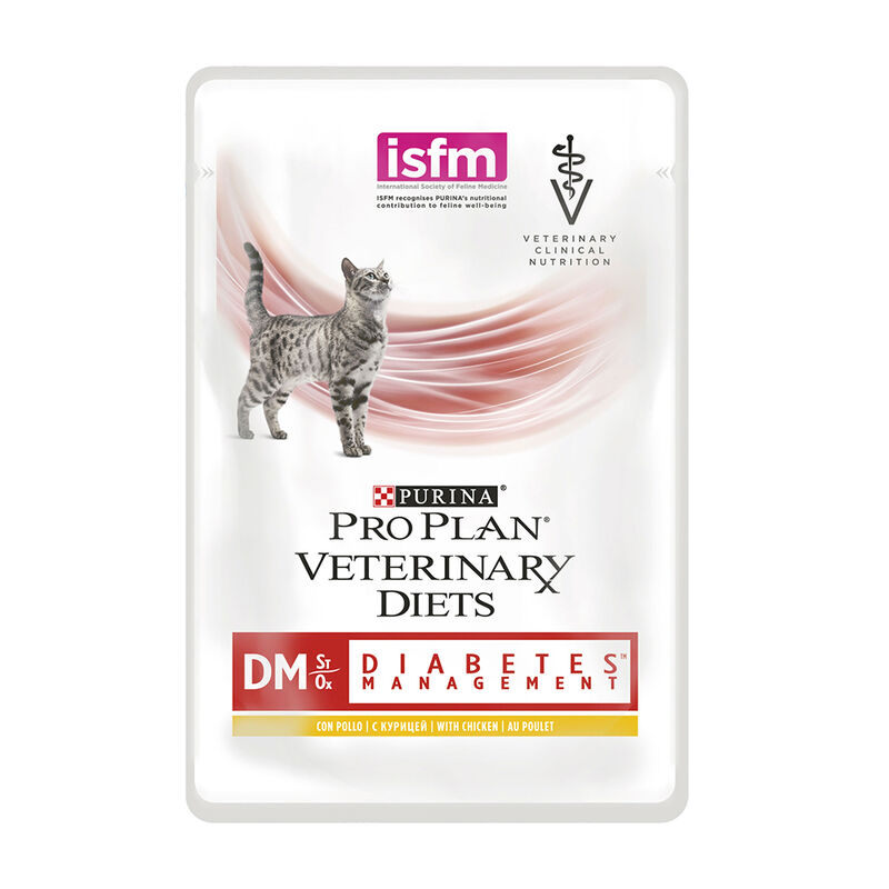 Purina Pro Plan Veterinary Diets Cat DM Diabetes Management St/Ox con Pollo 10x85 gr