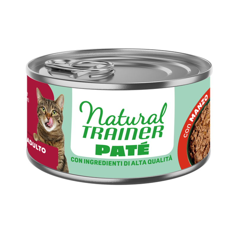 Natural Trainer Pat&eacute; con Manzo per Gatti Adulti 85gr
