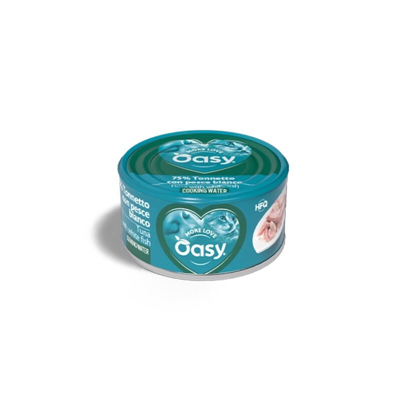 Oasy More Love Cat Adult Tonnetto con Pesce Bianco 70 gr