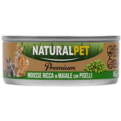 Naturalpet Premium Cat Adult Mousse Maiale e piselli 85gr