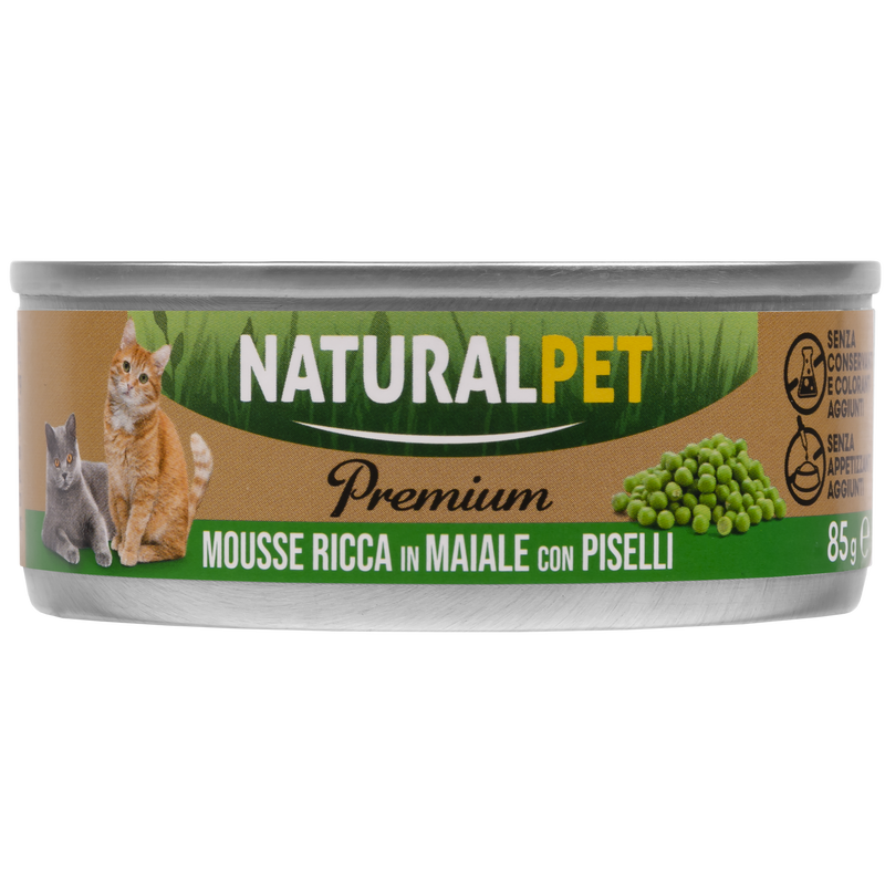 Naturalpet Premium Cat Adult Mousse Maiale e piselli 85gr