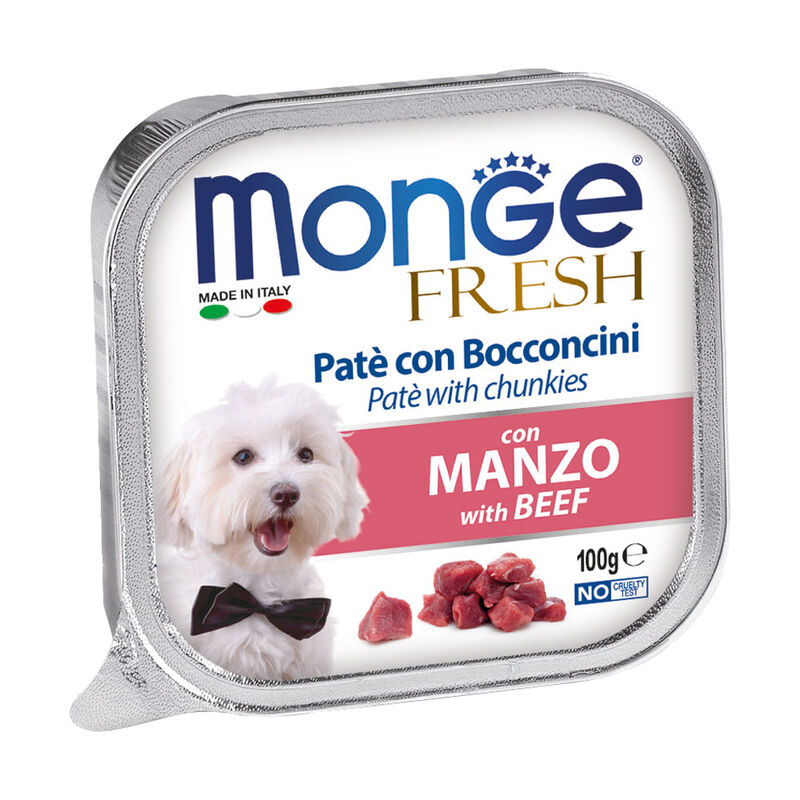 Monge Fresh per cani adulti Pat&eacute; con Bocconcini con Manzo 100 gr