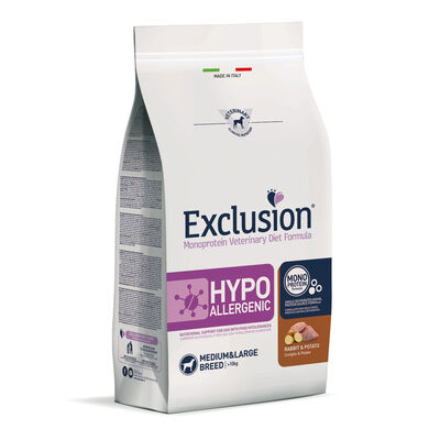 Exclusion Monoprotein Veterinary Diet Dog Medium&Large Breed Hypoallergenic Coniglio e Patate 12 kg