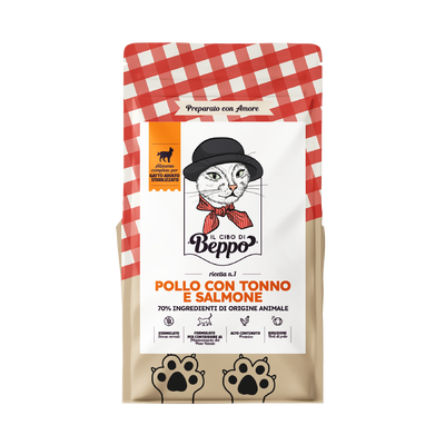 Il Cibo di Beppo Cat steril Pollo con Tonno e Salmone 300gr