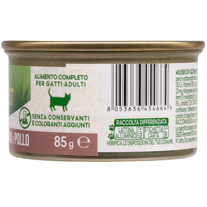 Naturalpet Cat Adult Mousse Tacchino e Pollo 85gr