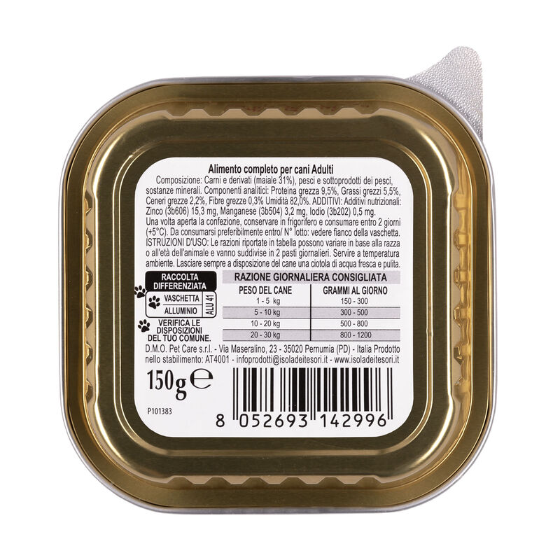 Naturalpet Dog Adult Pat&egrave; ricco in Maiale 150 gr
