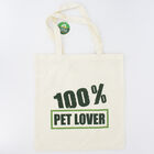 Shopper in tessuto stampa verde 100% Pet Lover