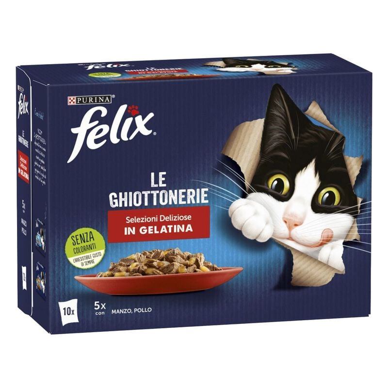 Felix Le Ghiottonerie Cat Selezioni Deliziose con Manzo e Pollo 12 x 85 gr