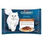Gourmet Perle Cat Adult Trionfo di Salsa Manzo e Pollo 4 x 85 gr