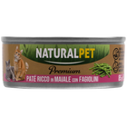 Naturalpet Premium Cat pat&eacute; al maiale con fagiolini 85gr