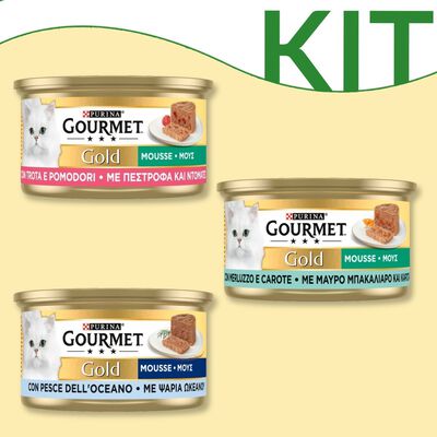 Kit degustazione Gourmet Gold Cat Adult mousse 85 gr
