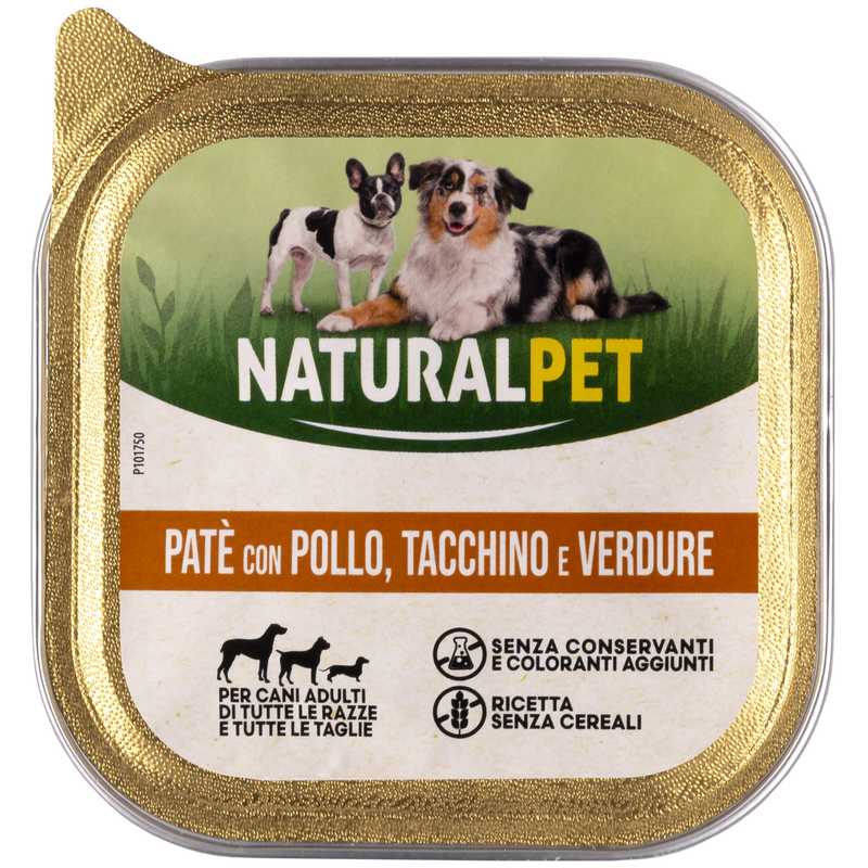Naturalpet Dog Adulto Pat&eacute; con Pollo, Tacchino e Verdure 150 gr