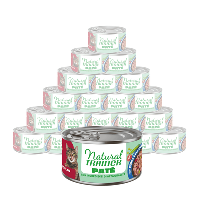 Natural Trainer Pat&eacute; con Pesce dell'Oceano per Gatti Adulti 85gr