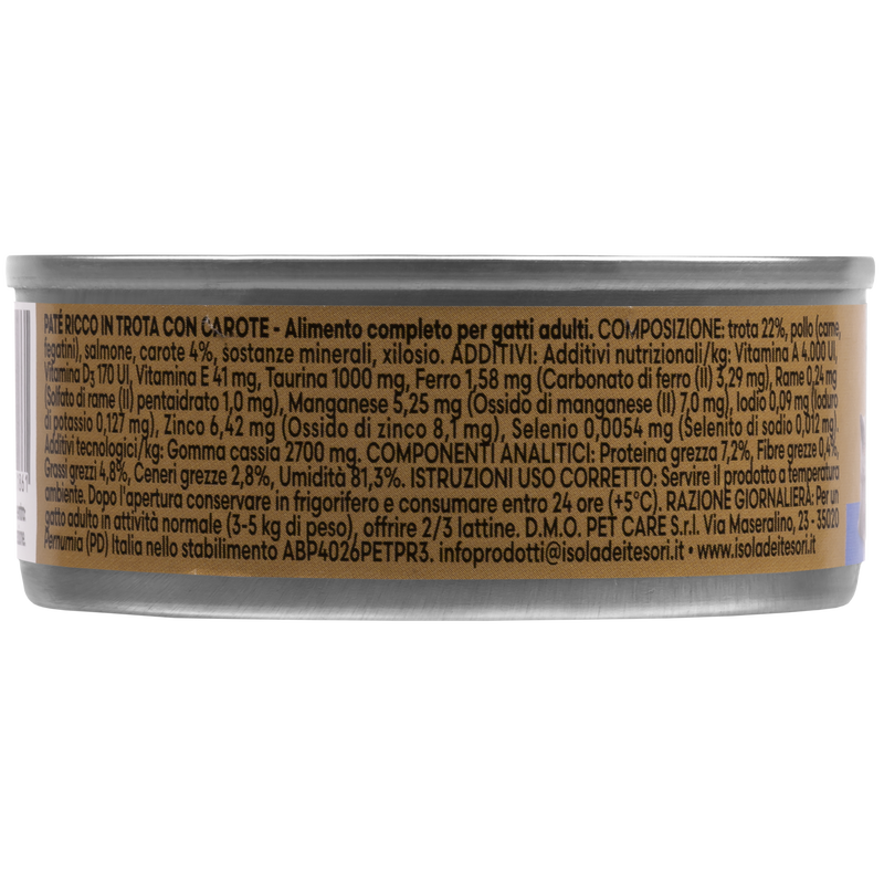 Naturalpet Premium Cat pat&eacute; ricco in trota con carote 85gr