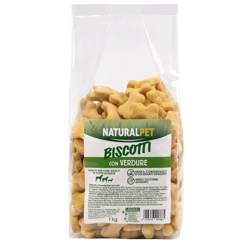 Naturalpet Dog Adult Snack biscotti con verdure 1kg