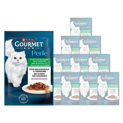 Gourmet Perle Cat Adult Filettini in Salsa con Selvaggina e Verdure 85 gr