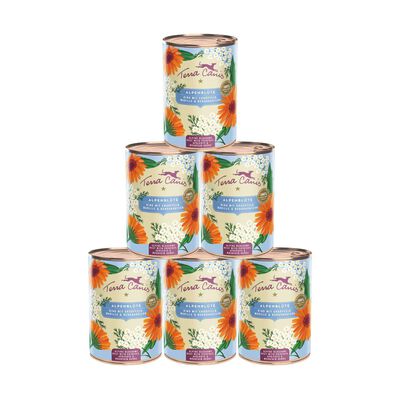 Terra Canis Dog menu flower Fiori Alpini Manzo con patate, albicocche ed erbe di montagna 400 gr