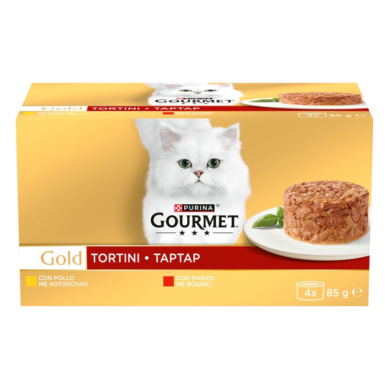 Gourmet Gold Cat Multipack con Tortini al Manzo e Pollo 4 pz x 85gr