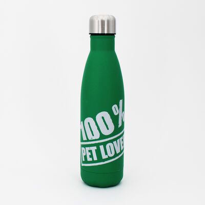 Borraccia termica verde con stampa bianca 100% Pet Lover