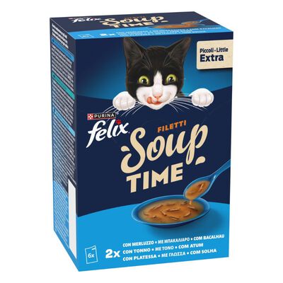 Felix Soup Cat Adult Filetti Merluzzo Tonno e Platessa 6 pz x 48 gr