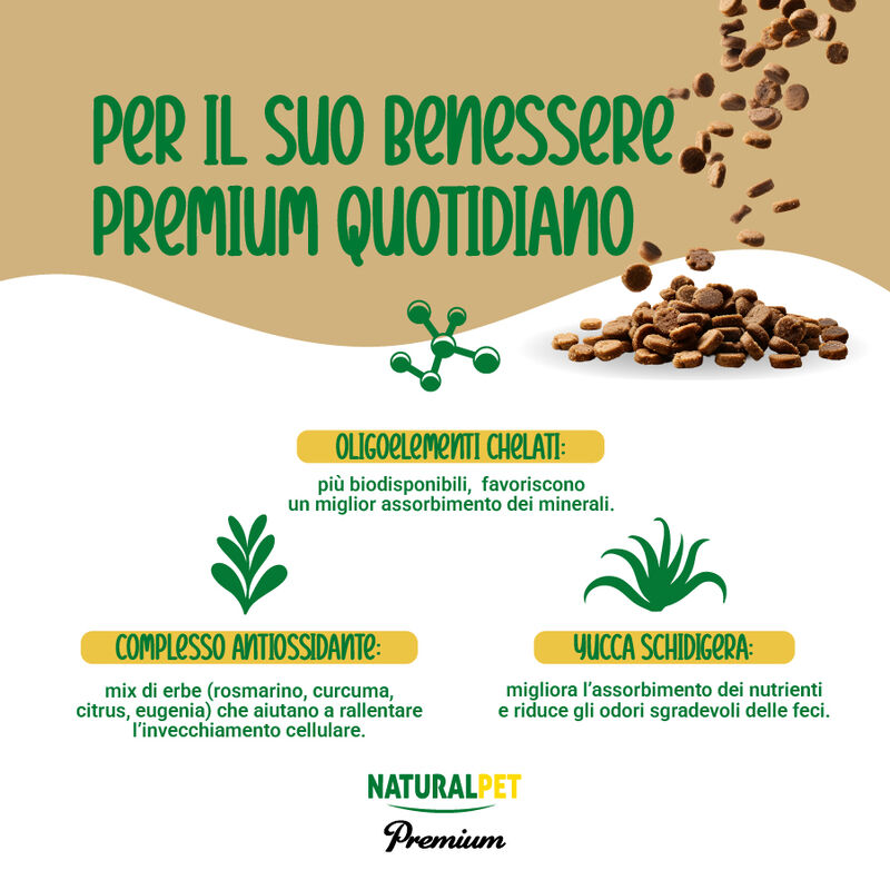 Naturalpet Premium Dog Adult Medium&Large ricco in Agnello 12 kg