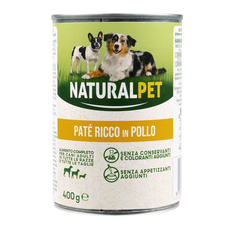 Naturalpet Dog Adult Pat&egrave; ricco in Pollo 400 gr