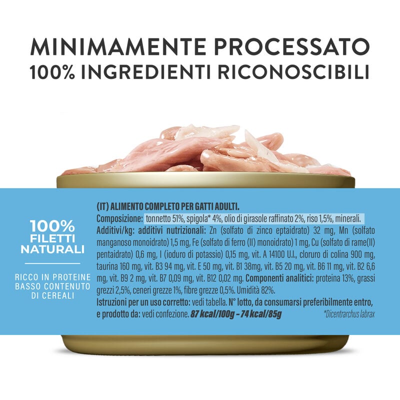 Schesir Complete Nutrition Gatto Tonno e Spigola jelly 85g