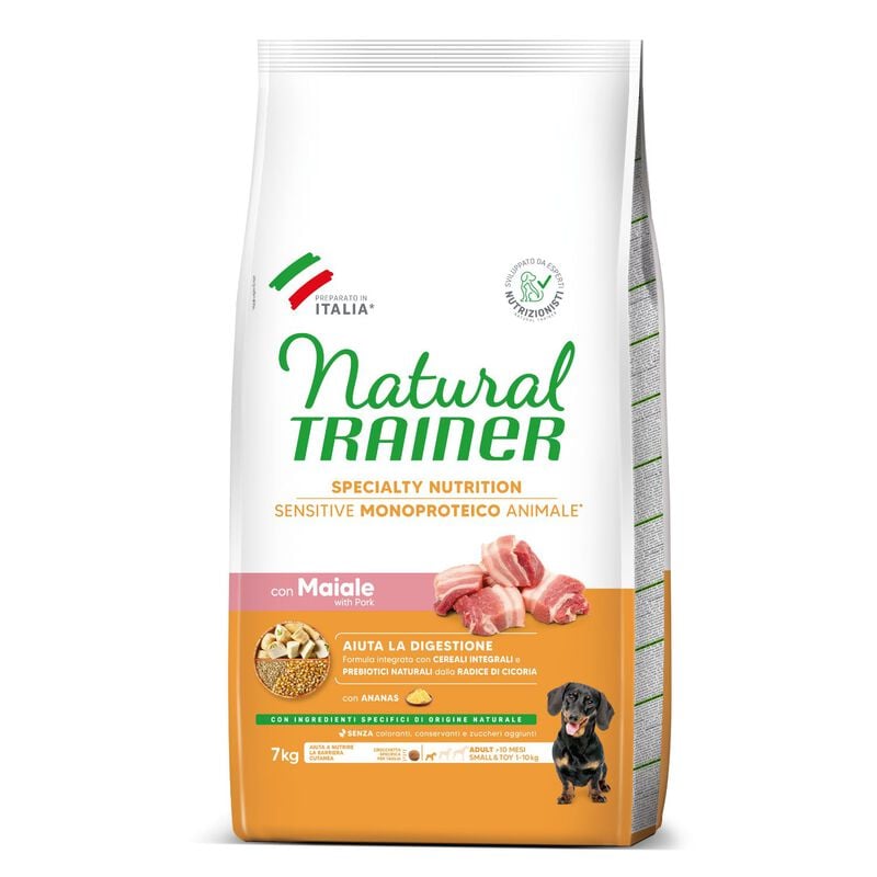 Natural Trainer Dog Adult Mini Sensitive Grain Free con Maiale 7 kg