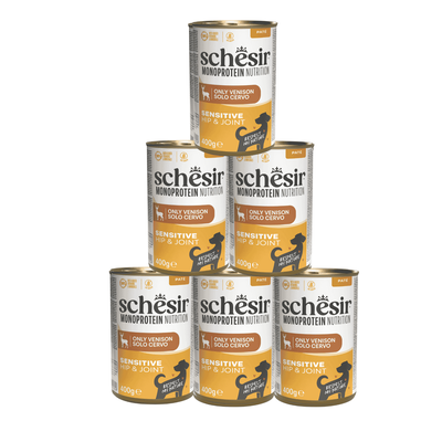Schesir Monoprotein Dog Adult Sensitive Hip&Joint pat&eacute; cervo 400gr