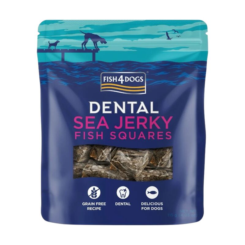 Fish4Dogs Dental Sea Jerky Fish Squares Snack 115 gr