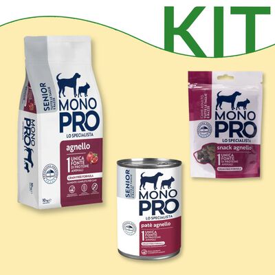 Kit alimentazione monoproteica Grain Free Monopro Dog Senior