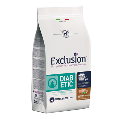 Exclusion Diet Dog Diabetic Small Breed Maiale con Sorgo e Piselli 2kg