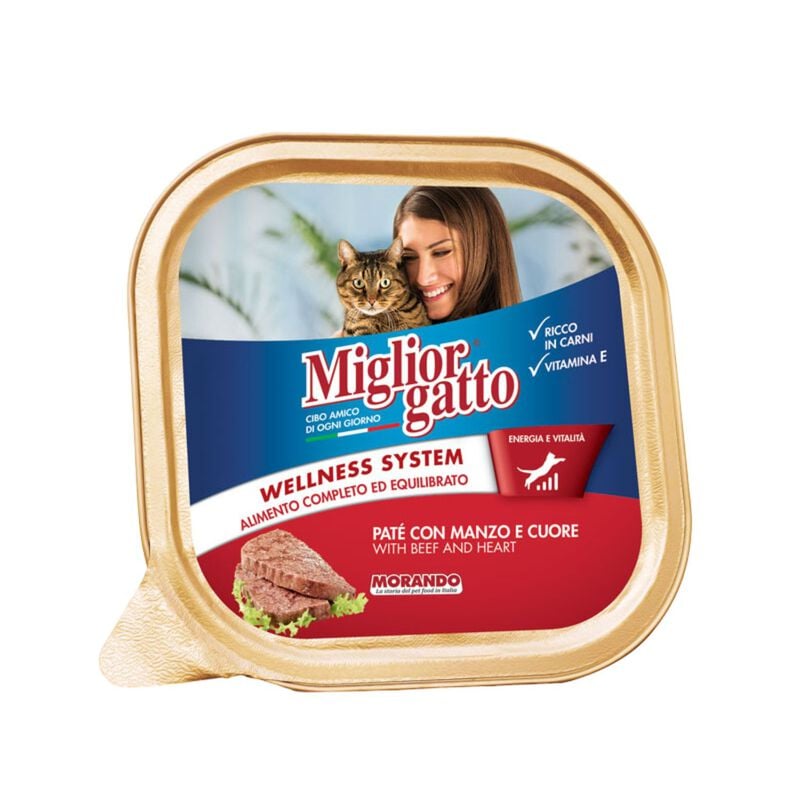 Migliorgatto Pat&eacute; con Manzo e Cuore 100 gr