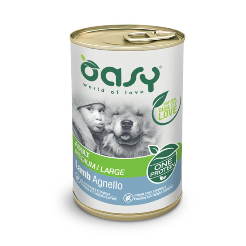 Oasy Dog Adult Medium Large One Protein Agnello Lattina 400 gr