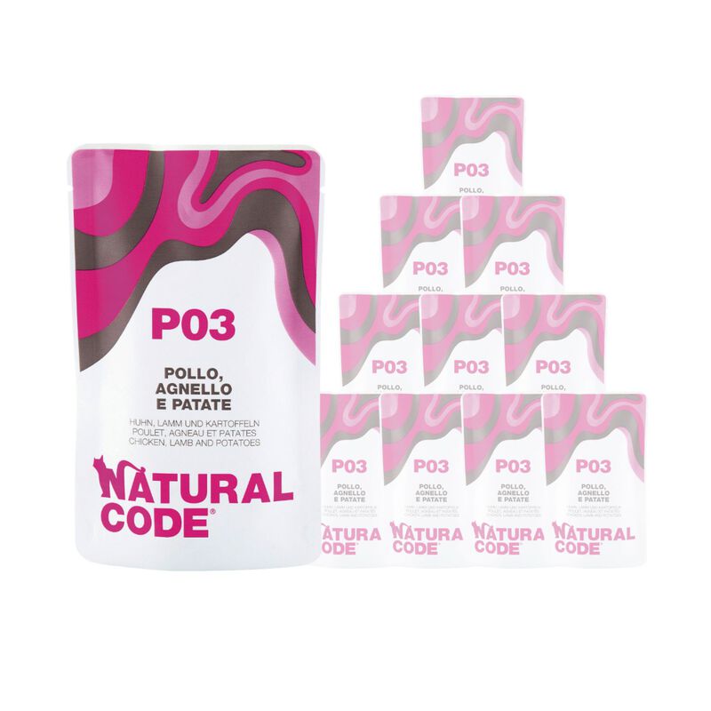 Natural Code Cat P03 Pollo Agnello e Patate 70 gr