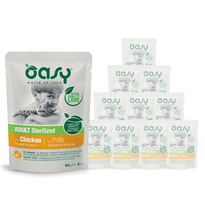 Oasy Cat Adult Sterilised Bocconcini con Pollo 85 gr