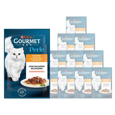 Gourmet Perle Cat Adult Filettini in Salsa con Salmone 85 gr