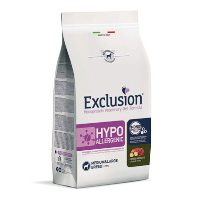 Exclusion Monoprotein Veterinary Diet Dog Medium Large Hypoallergenic Cavallo e Patate 12 Kg