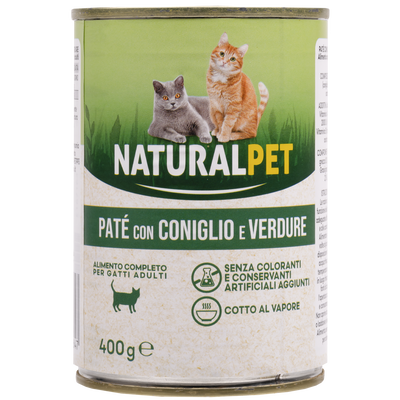 Naturalpet Cat Adult Pat&eacute; Coniglio e Verdure 400 gr