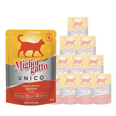 Migliorgatto Unico Cat Adult mousse con Tacchino 85 gr