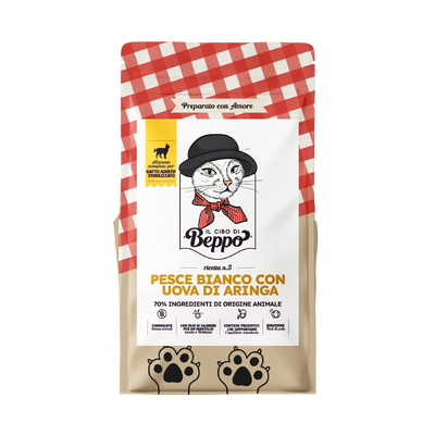 Il Cibo di Beppo Cat Steril Pesce Bianco e Uova di aringa 300gr