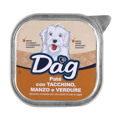 Dag Dog Adult All Breed pat&eacute; con Tacchino, manzo e verdure 300gr