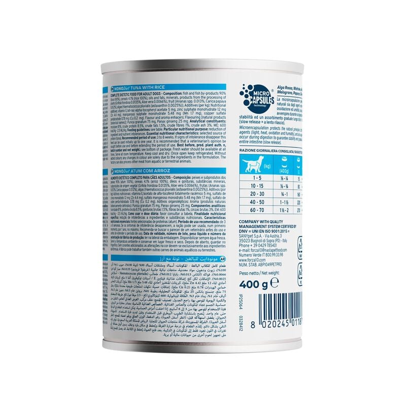 Forza10 MonoDiet Dog Tonno con riso 400 gr