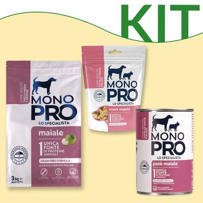 Kit alimentazione monoproteica Grain Free Monopro Dog Medium Large