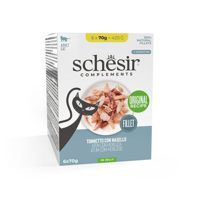 Schesir Cat Tonno e Nasello Jelly 6x70 gr